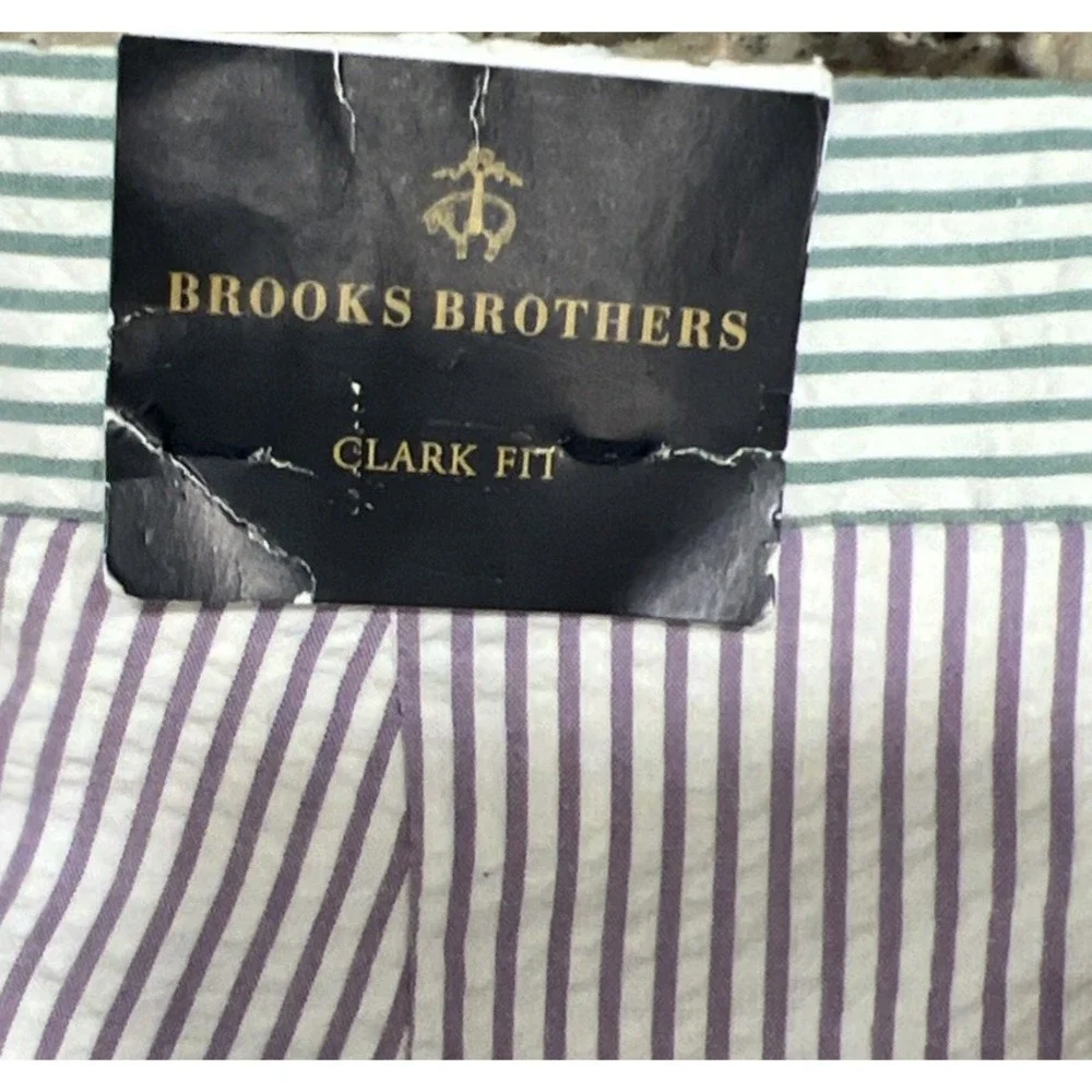 New Brooks Brothers Clark Fit Seersucker Pastel Colorblock Stripe Pants 29x32